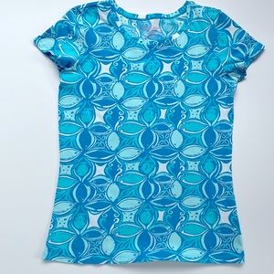 Lilly Pulitzer Short Sleeve Karrie Tee What A Racquet Size S